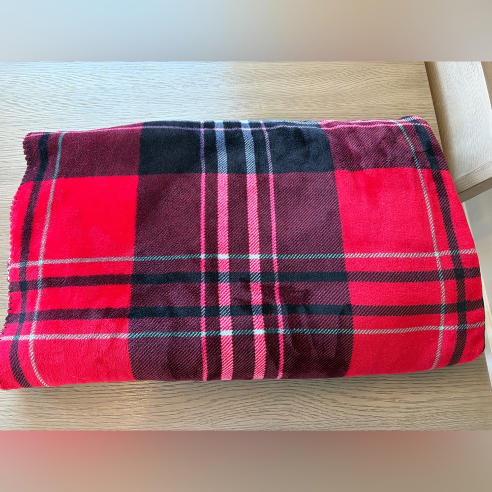 Victoria's Secret Red and Black Plaid Blanket